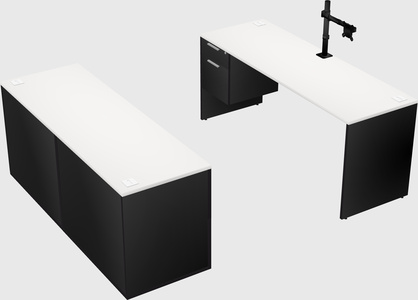 Parallel desk with credenza
