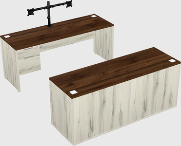 Parallel desk with credenza