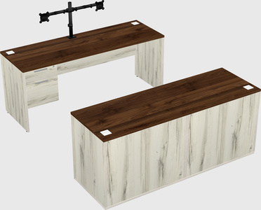 Parallel desk with credenza
