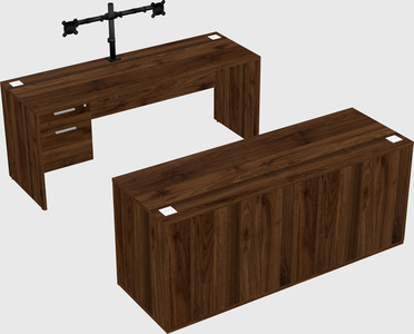 Parallel desk with credenza