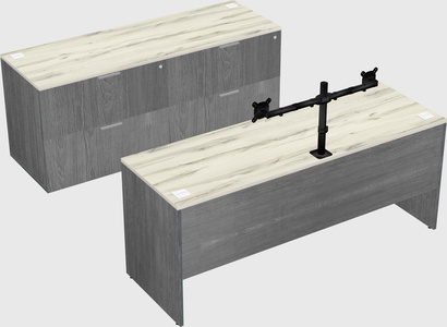 Parallel desk with credenza
