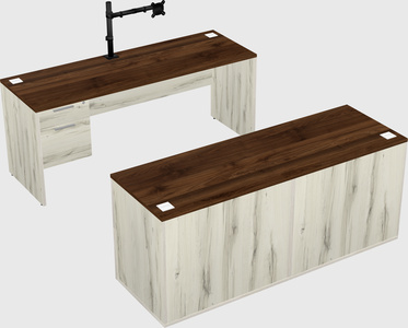Parallel desk with credenza