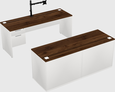Parallel desk with credenza