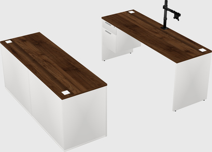 Parallel desk with credenza