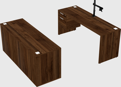 Parallel desk with credenza