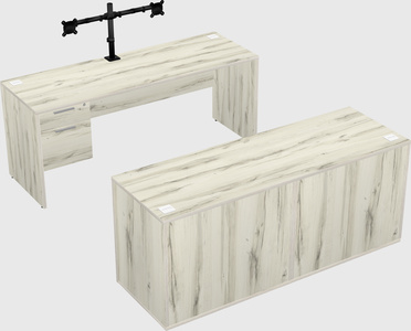 Parallel desk with credenza
