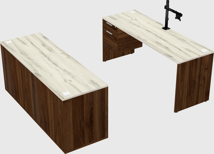 Parallel desk with credenza