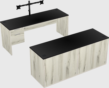 Parallel desk with credenza