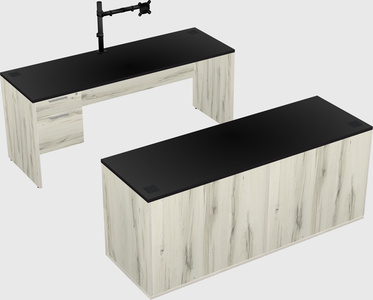 Parallel desk with credenza