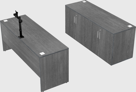Parallel desk with credenza