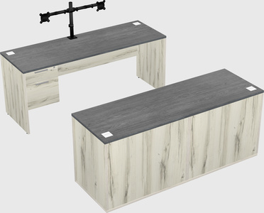Parallel desk with credenza