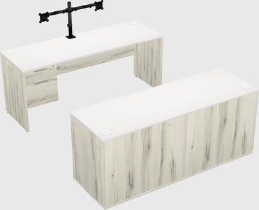 Parallel desk with credenza