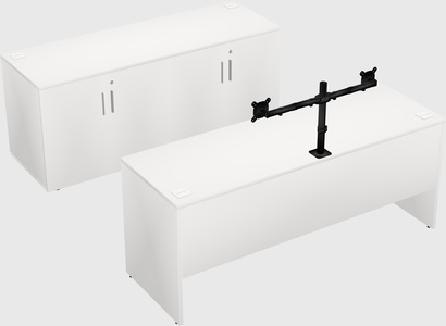 Parallel desk with credenza