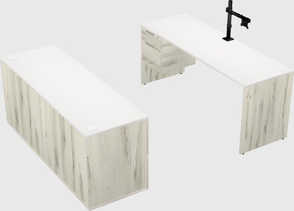 Parallel desk with credenza