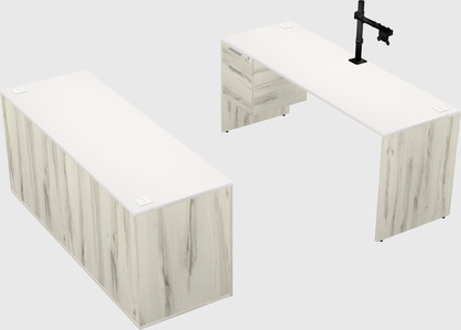 Parallel desk with credenza