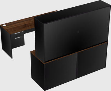 Parallel desk with credenza