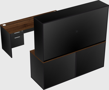 Parallel desk with credenza