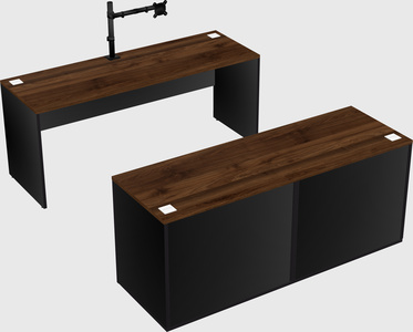 Parallel desk with credenza