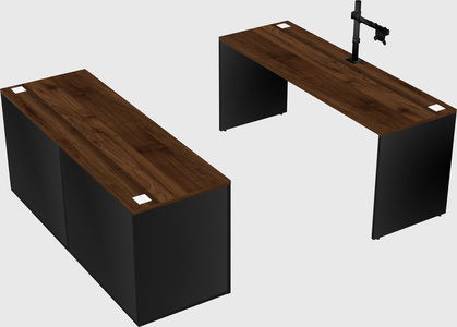 Parallel desk with credenza