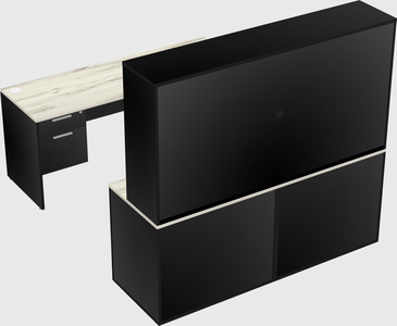 Parallel desk with credenza