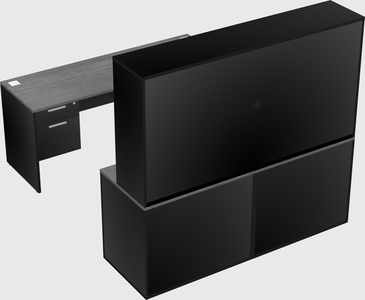 Parallel desk with credenza