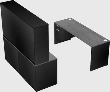 Parallel desk with credenza