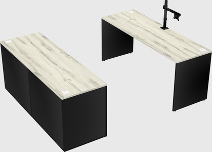 Parallel desk with credenza