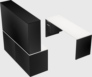 Parallel desk with credenza