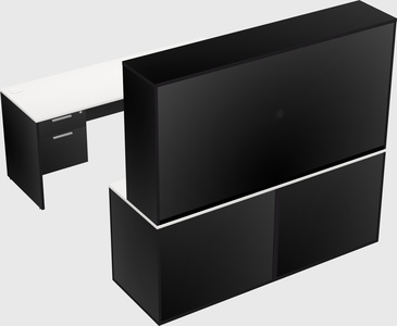 Parallel desk with credenza
