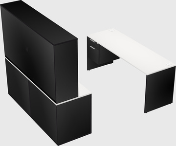 Parallel desk with credenza