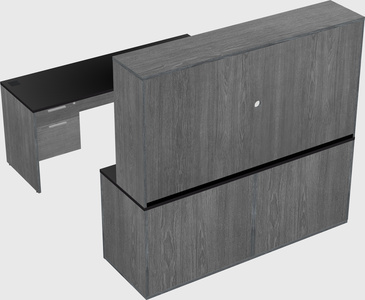 Parallel desk with credenza