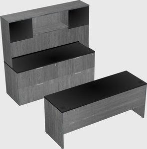Parallel desk with credenza