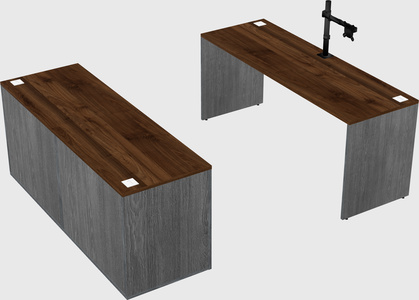 Parallel desk with credenza