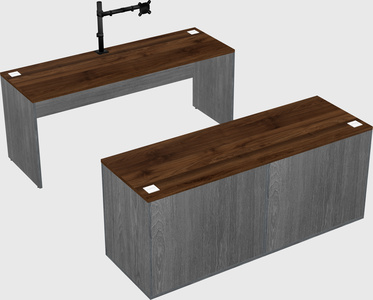 Parallel desk with credenza