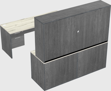 Parallel desk with credenza
