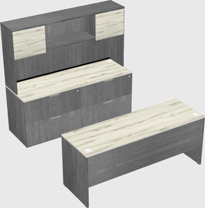 Parallel desk with credenza