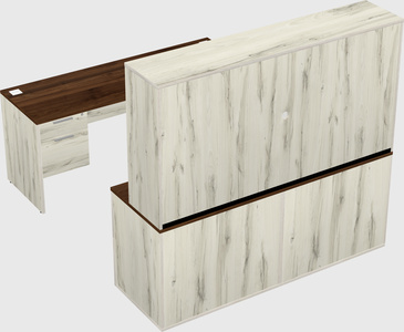 Parallel desk with credenza