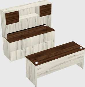 Parallel desk with credenza