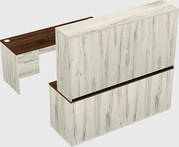 Parallel desk with credenza