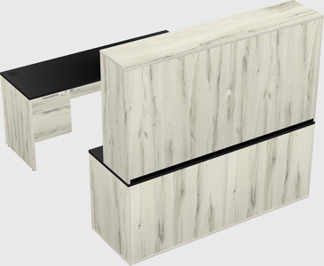 Parallel desk with credenza