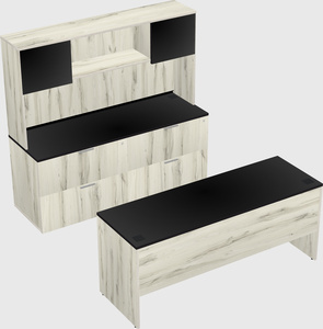 Parallel desk with credenza