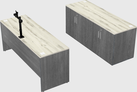 Parallel desk with credenza
