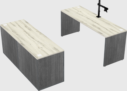 Parallel desk with credenza