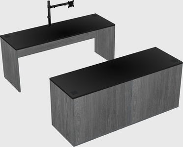 Parallel desk with credenza