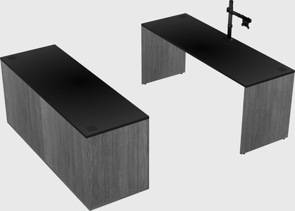 Parallel desk with credenza