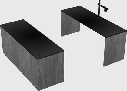 Parallel desk with credenza