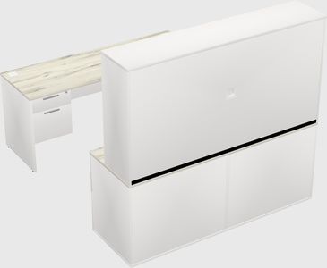 Parallel desk with credenza