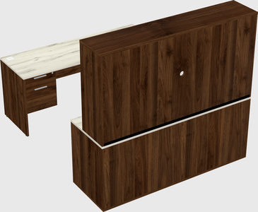 Parallel desk with credenza