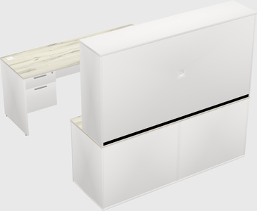 Parallel desk with credenza