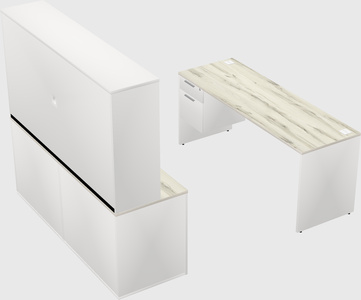 Parallel desk with credenza